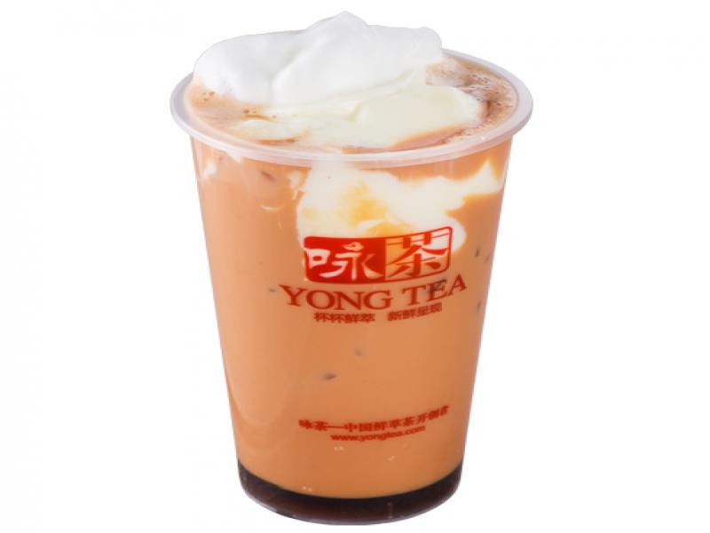 詠茶飲品-焦糖布甸蜜愛雪頂奶茶