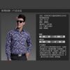 鉑領(lǐng)衣柜紫色印花純棉襯衫 