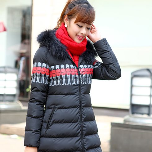 酷庫(kù)女裝拉鏈長(zhǎng)款大毛領(lǐng)女裝羽絨服外套