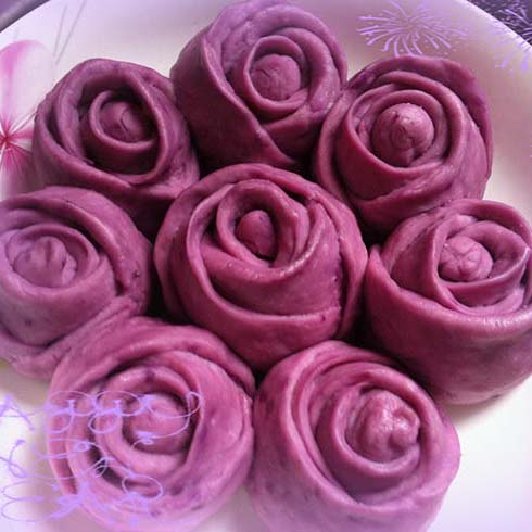 玫瑰紫薯面開(kāi)花饅頭